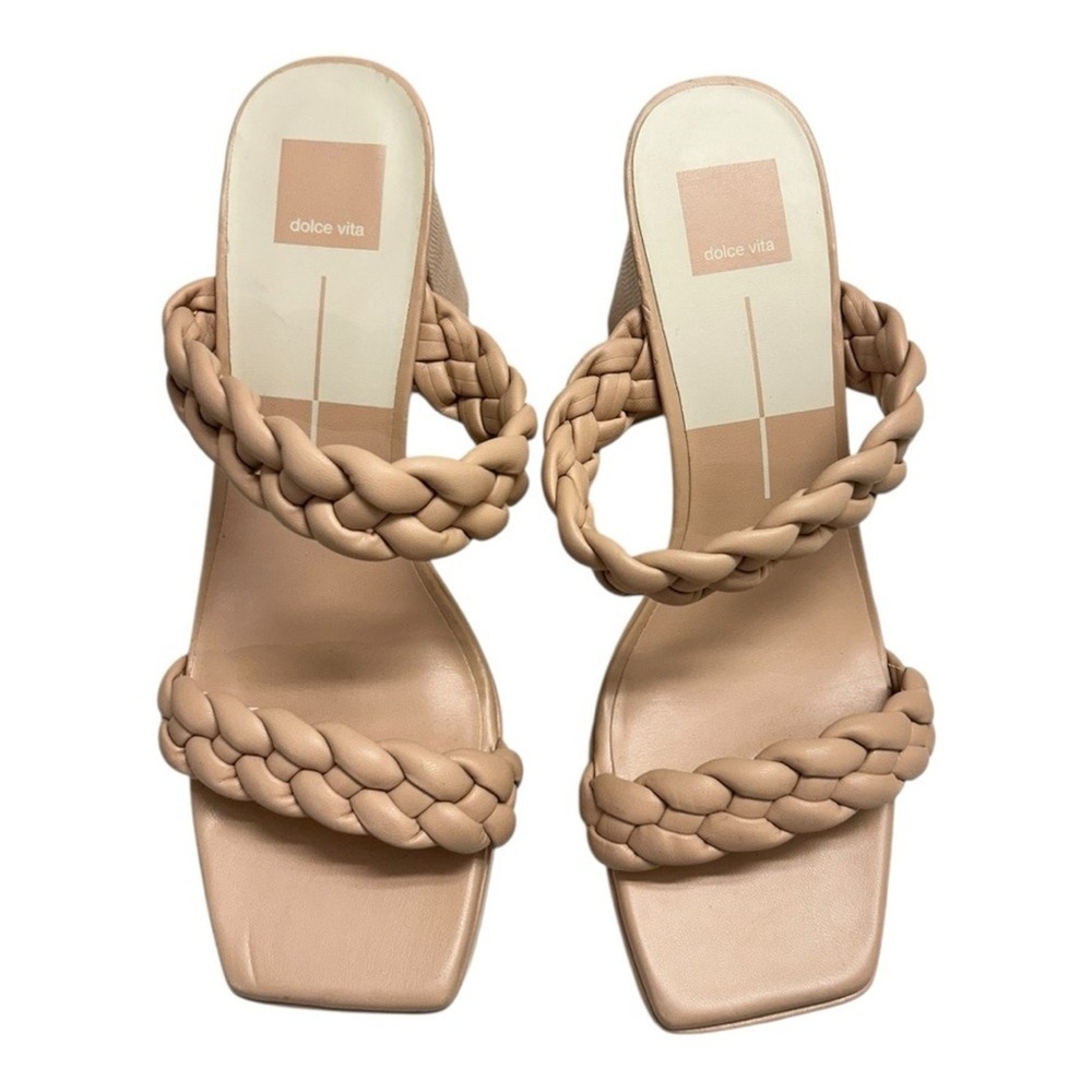 DV by Dolce Vita Nude Braided Strap Platform Block Heel Mules‎ Sandals Size 11 - Picture 2 of 9